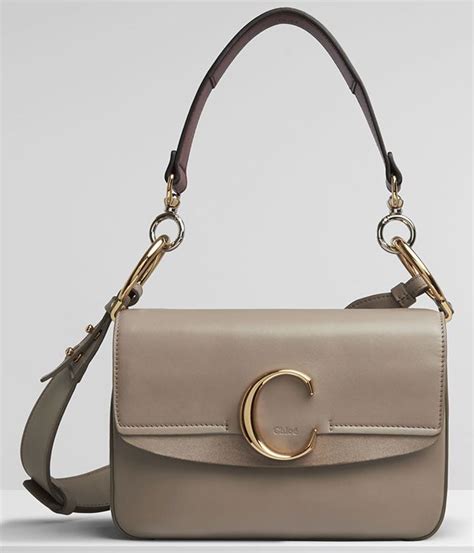 chloe c bag beige|designer bag with c logo.